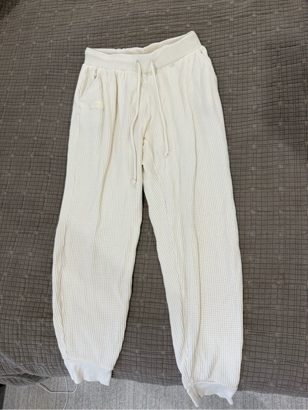 SET Active Cream Waffle Knit Joggers